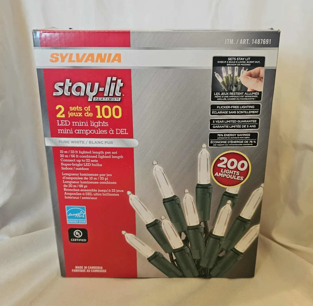 Pure White Sylvanna Stay-Lit Platinum LED Mini Lights