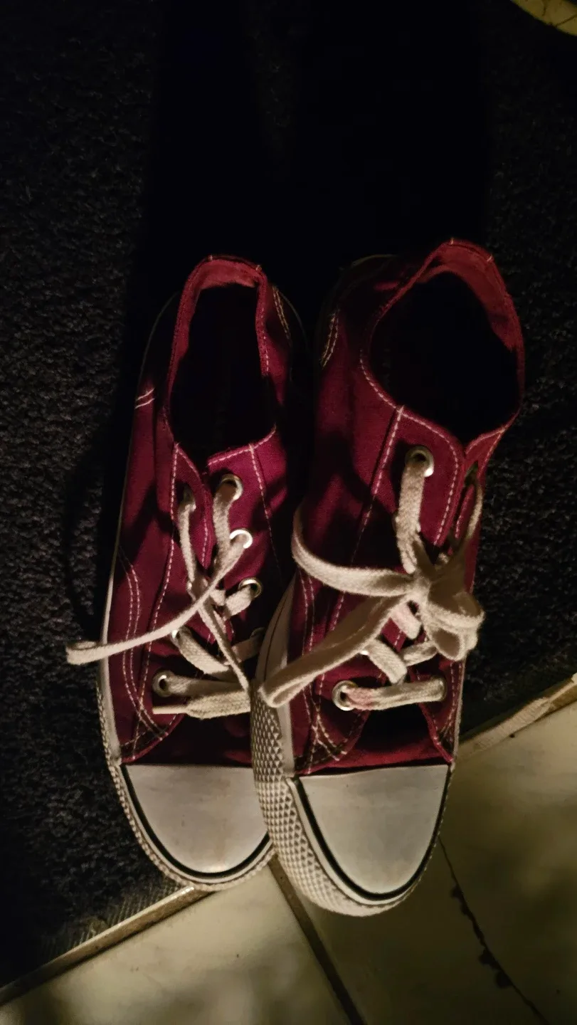 #Cleanout Burgundy Canvas Sneakers - Size 10
