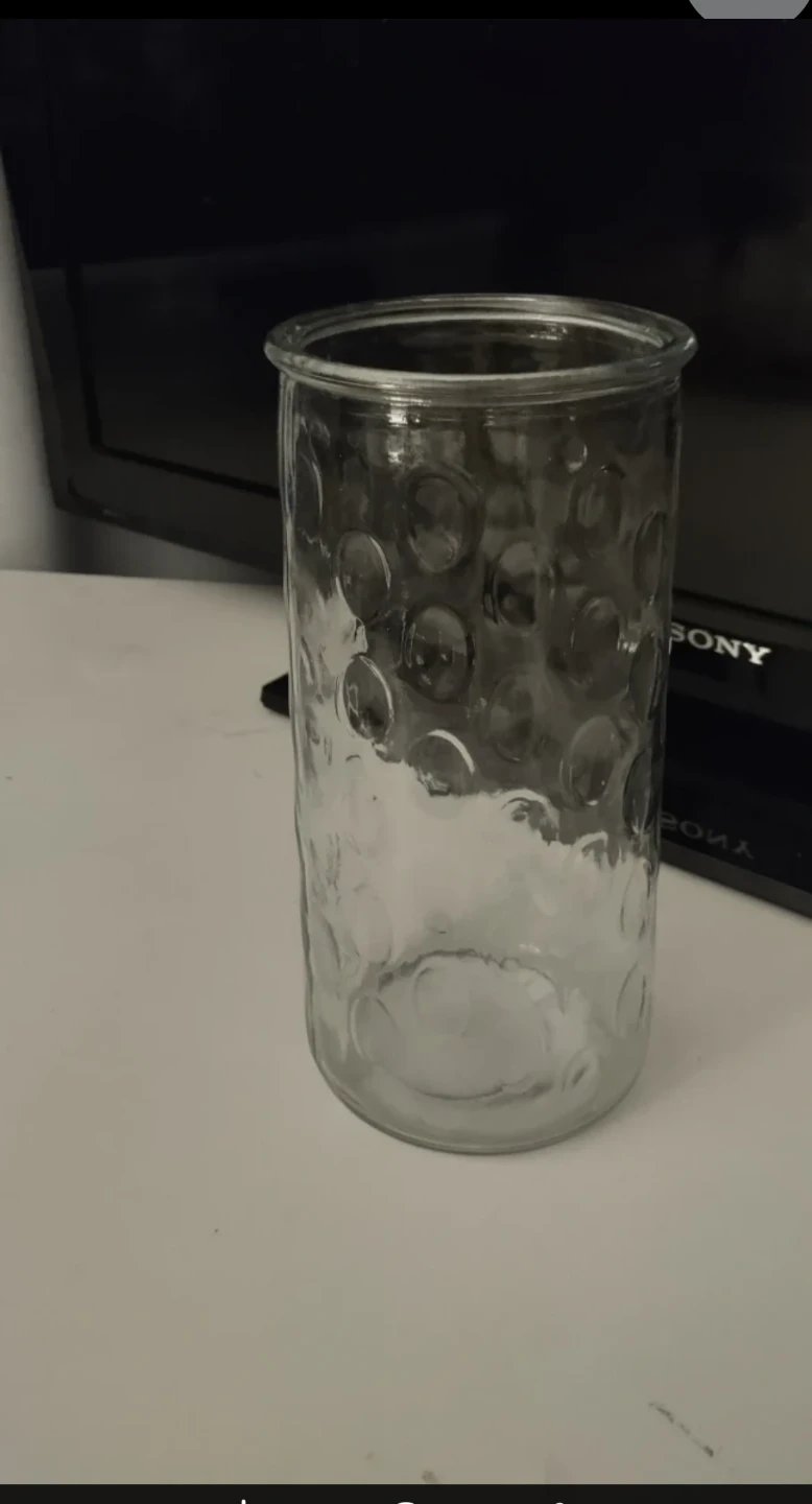 (NEW) Clear Glass Jar with Bubble Design 11inches