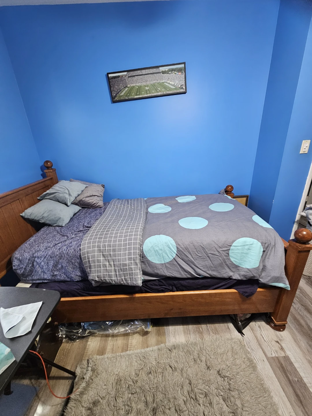 Wooden Bed Frame with mattress