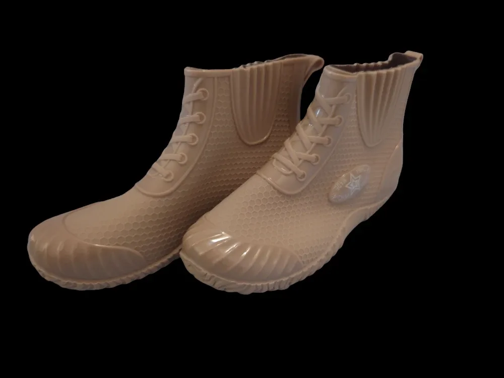 Beige Rain Boots, Size 38
