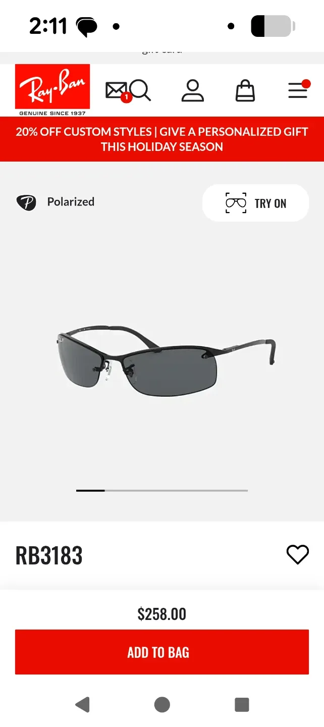 Ray-Ban RB-3183 Sunglasses with Case #Cleanout image indicator(7)