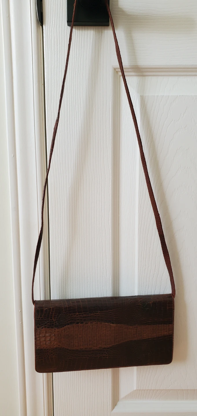 Genuine Brown Alligator Leather Shoulder Bag - photo 5