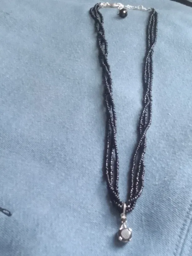 Homemade REAL Black Onxy Bead Choker image indicator(2)