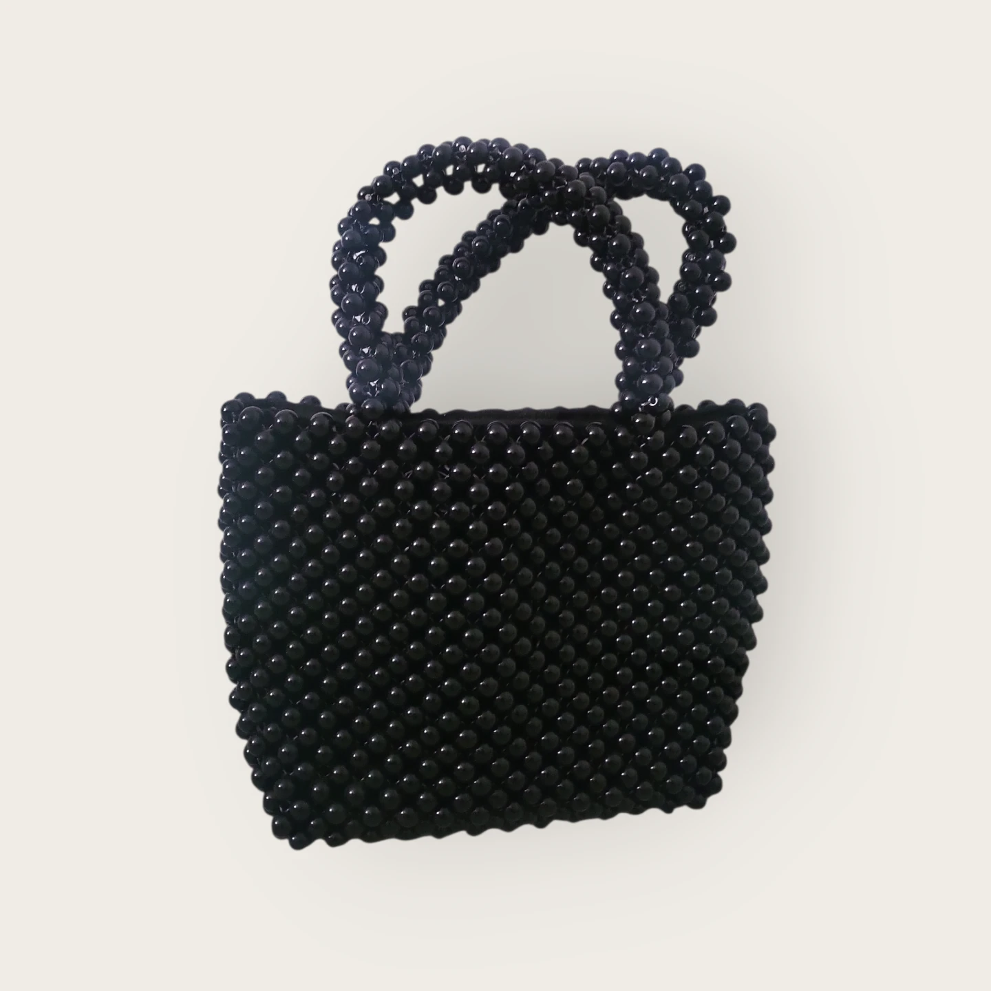 Zara Black Beaded Mini Tote Bag - photo 5