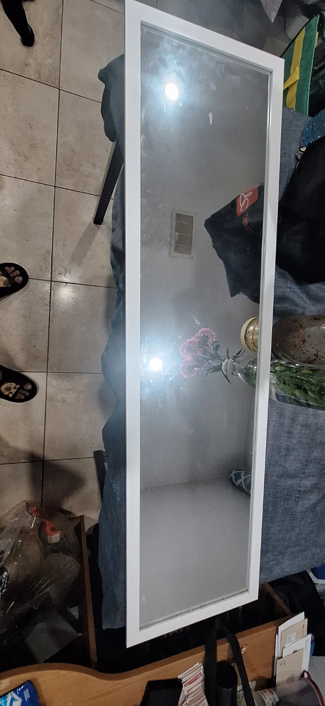 White Framed Mirror - photo 2