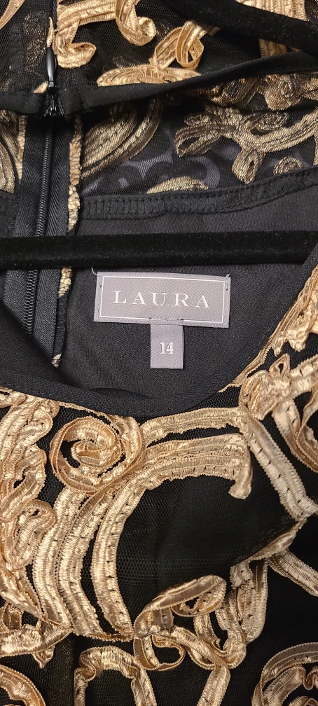 Laura Black & Gold Dress - Sz. 14 - photo 4