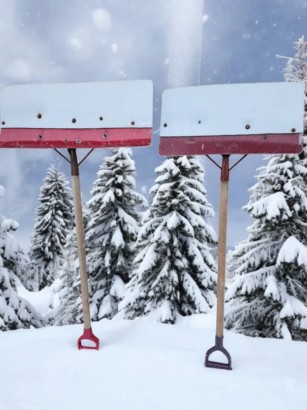 2 heavy-duty snow pusher shovels $20 each 🥕