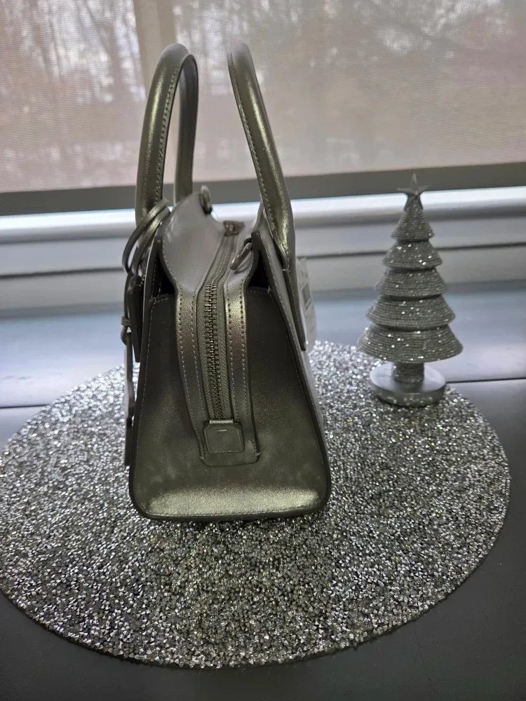 NWT - Coach Silver Metallic Andrea Carryall Handbag #Cleanout image indicator(3)