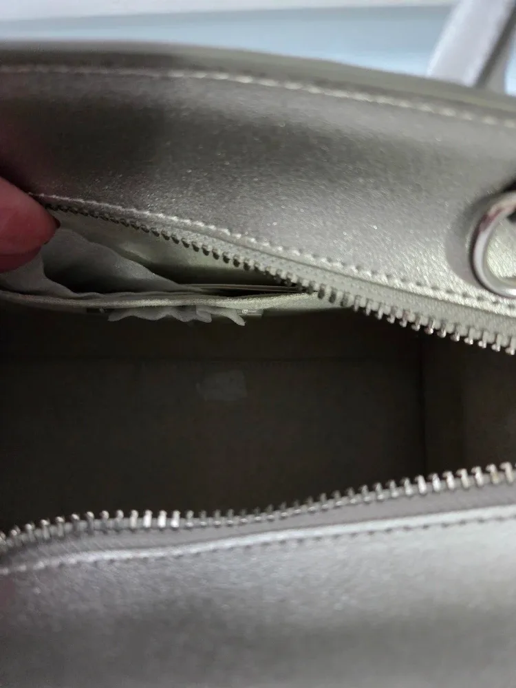 NWT - Coach Silver Metallic Andrea Carryall Handbag #Cleanout image indicator(7)