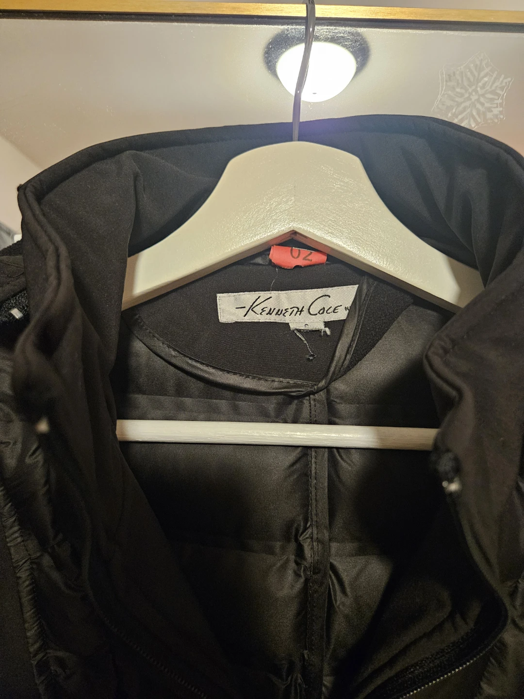 Kenneth Cole Black Hooded Puffer Jacket