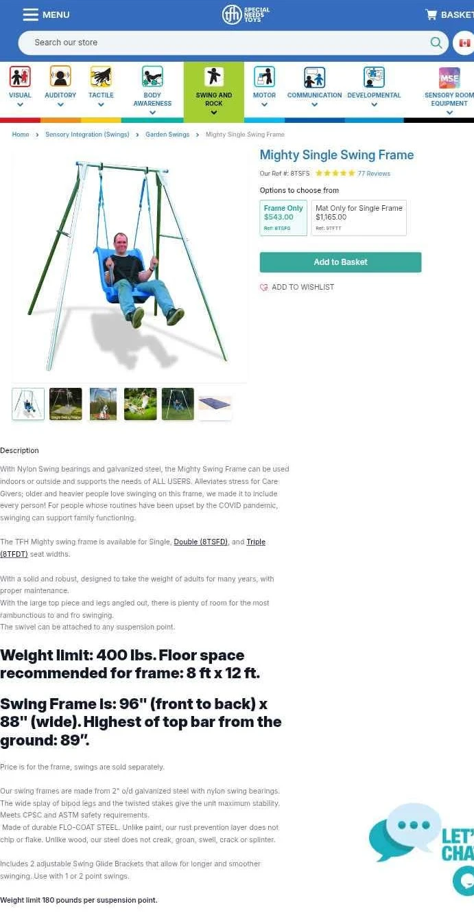 Swing with Swivel Spinner and nest attachments