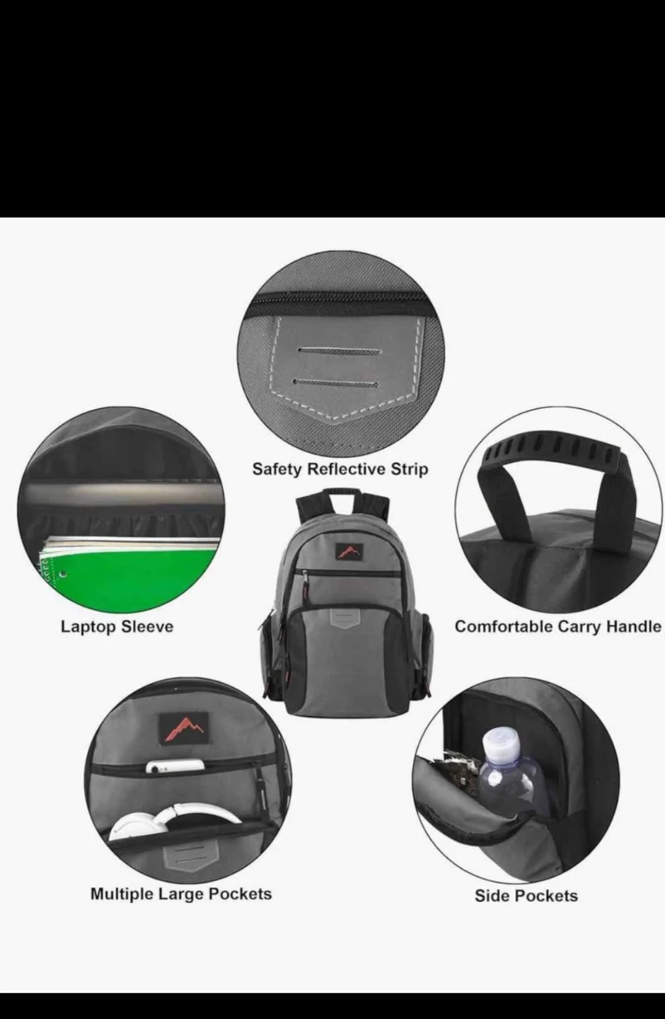 Summit Ridge Grey & Black Backpack - New - photo 2