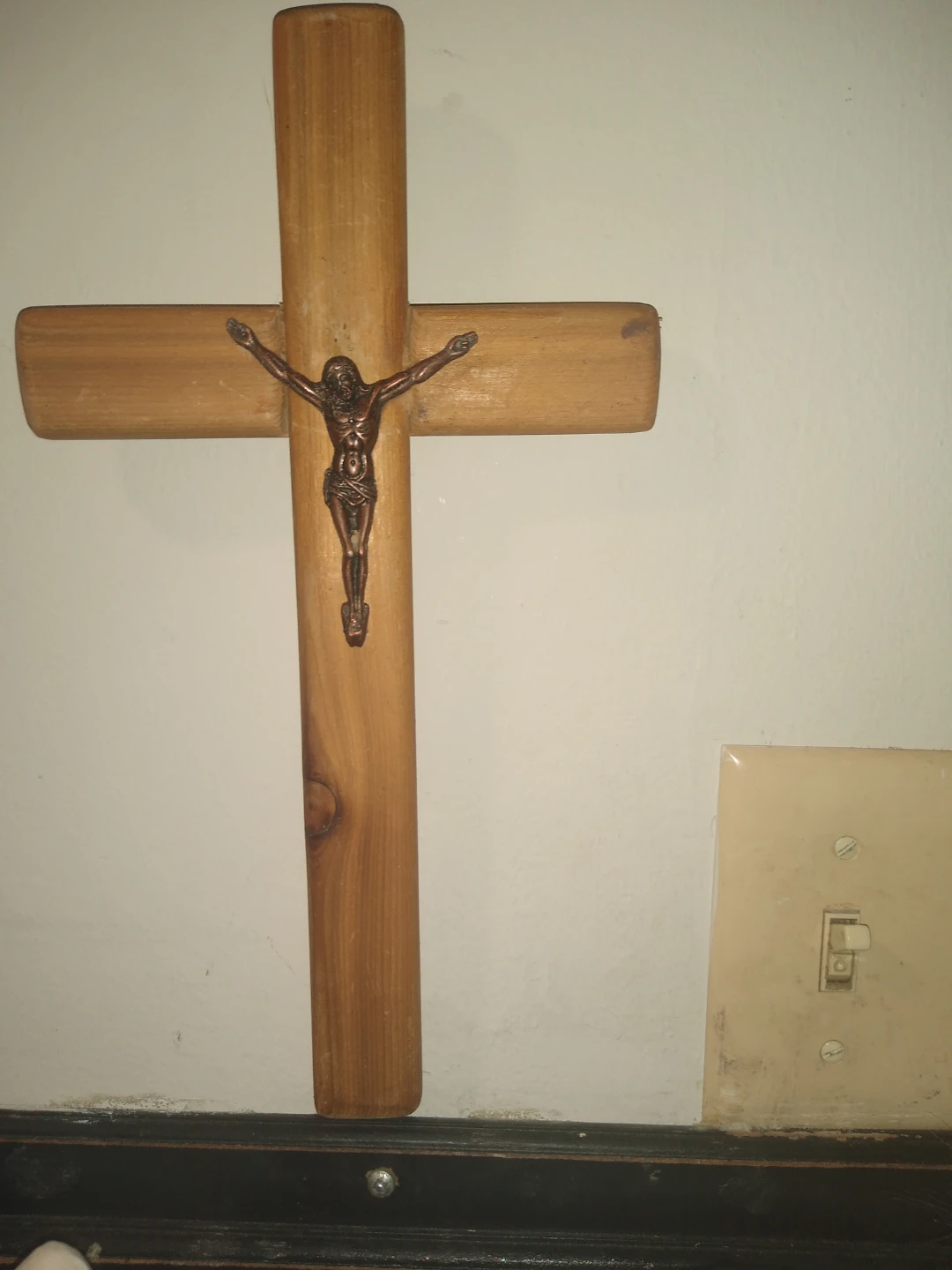 Handmade hand carved wooden cross