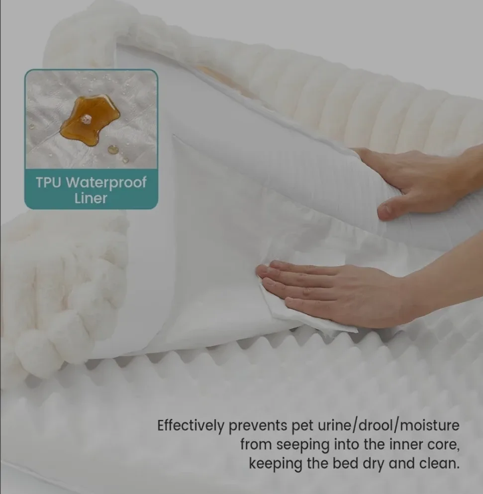 Cozy Kiss Orthopedic Dog Bed - Large, Cream #Cleanout image indicator(5)