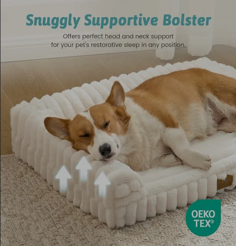 Cozy Kiss Orthopedic Dog Bed - Large, Cream #Cleanout image indicator(7)