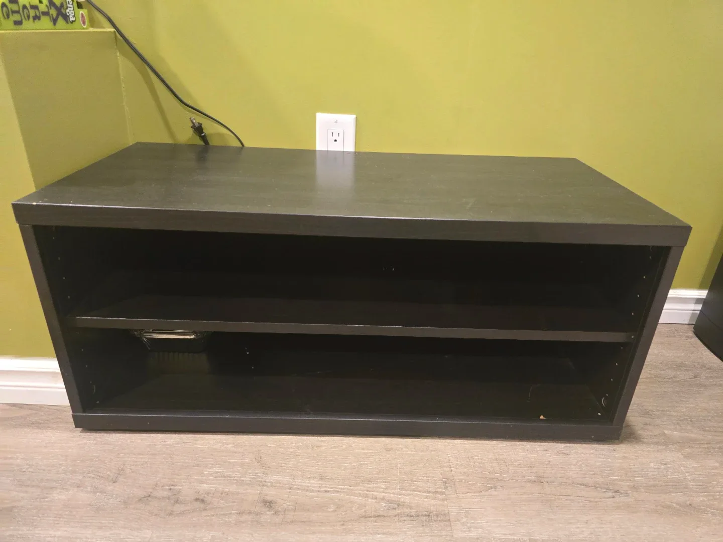 Black TV Stand with Shelves