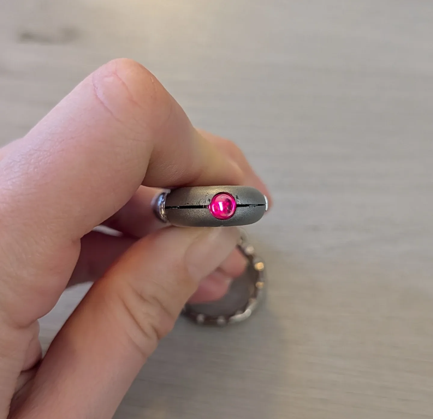 Silver Keychain with Red Laser Pointer Light image indicator(2)