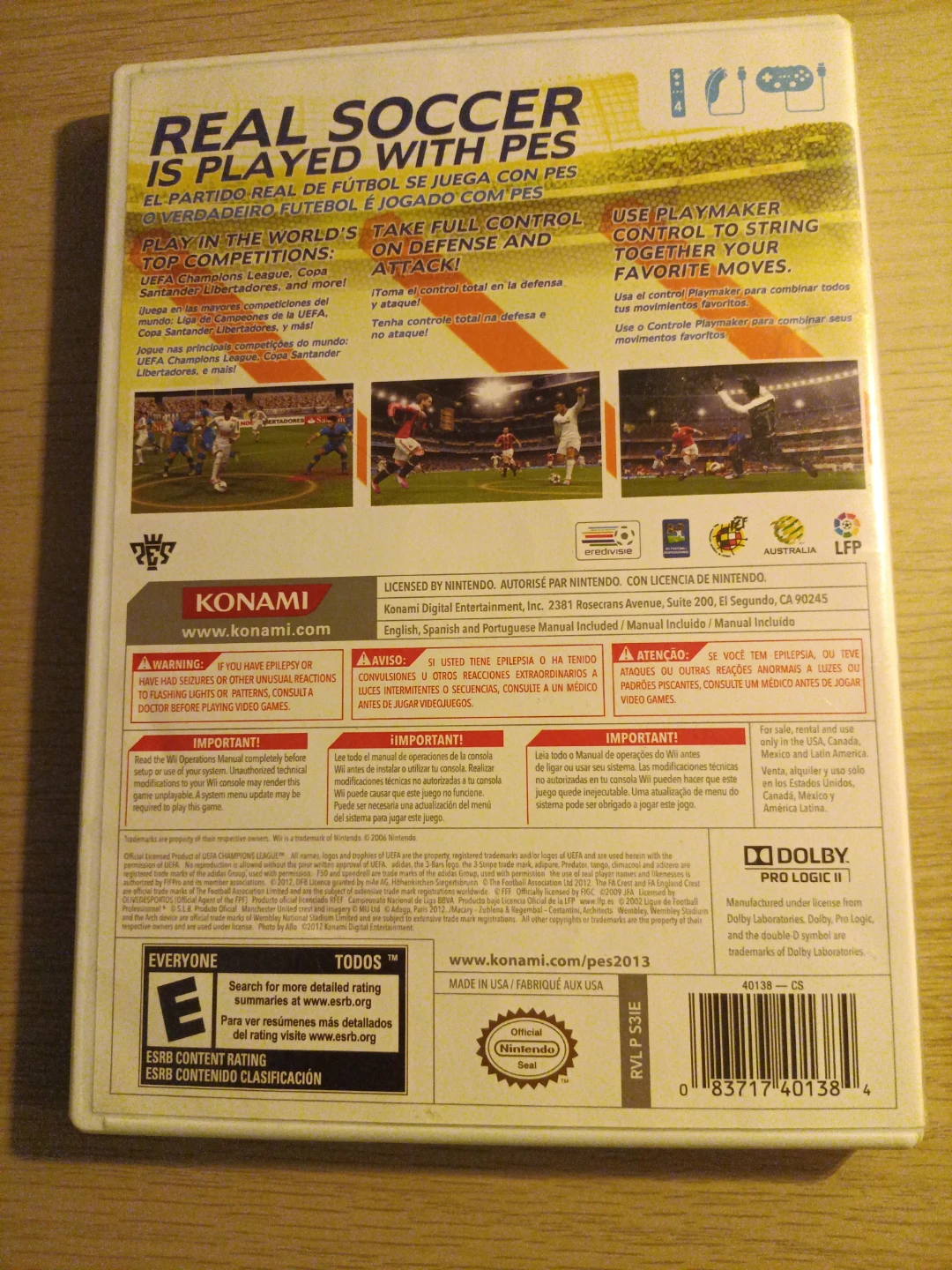 PES 2013 Pro Evolution Soccer - Nintendo Wii Game - photo 2