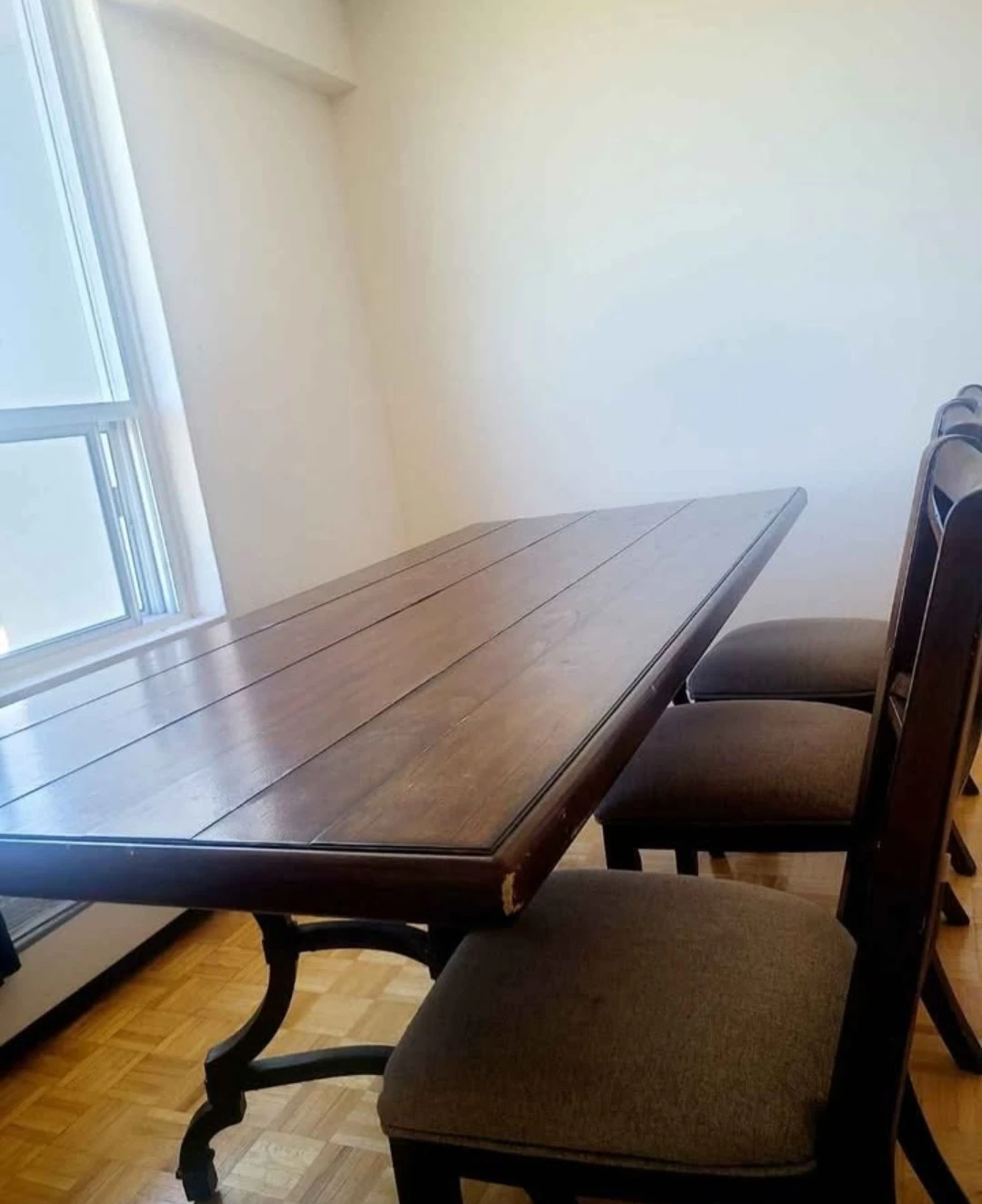 Dining Table with 6 Chairs - Dark Wood - photo 4