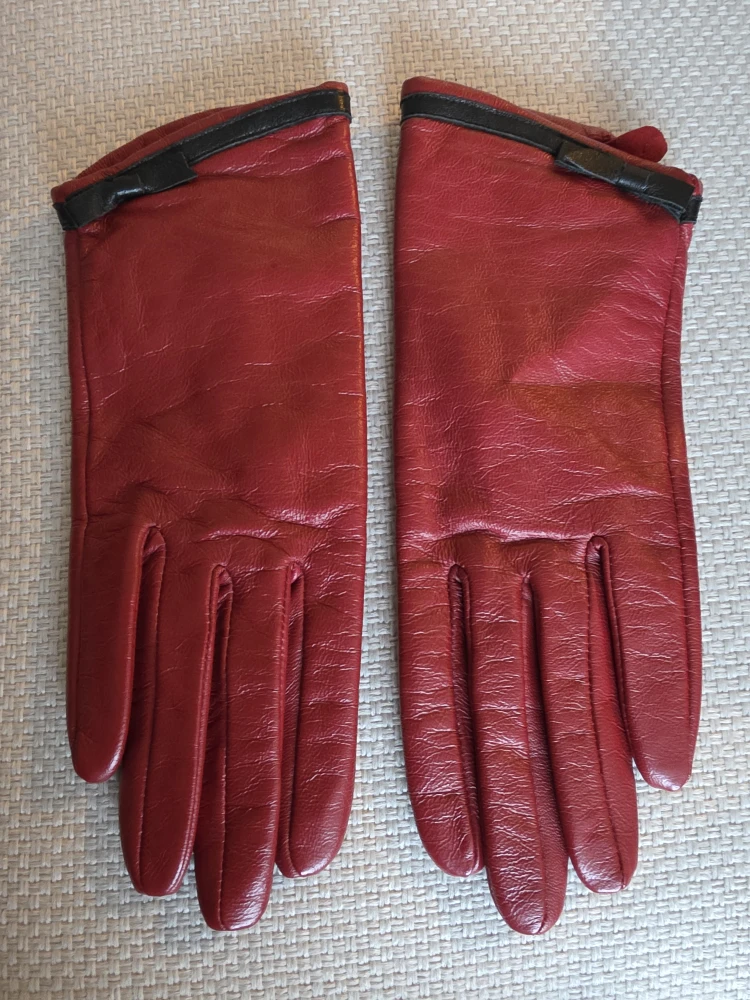 Danier Leather Gloves - Size XS - Red - photo 2