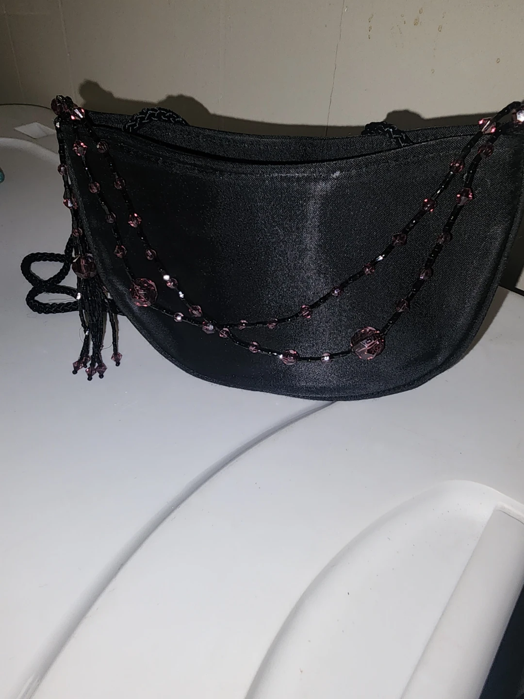 Little Black Beaded Evening Bag - photo 5