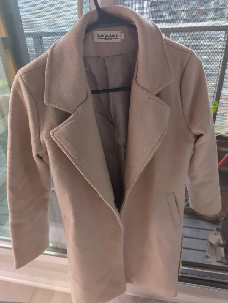 LAYUANI Fashion Beige Coat - Size M #cleanout
