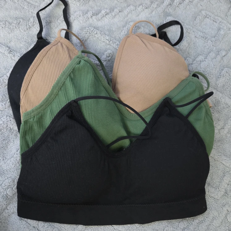 Bralettes - Black, Green, Beige