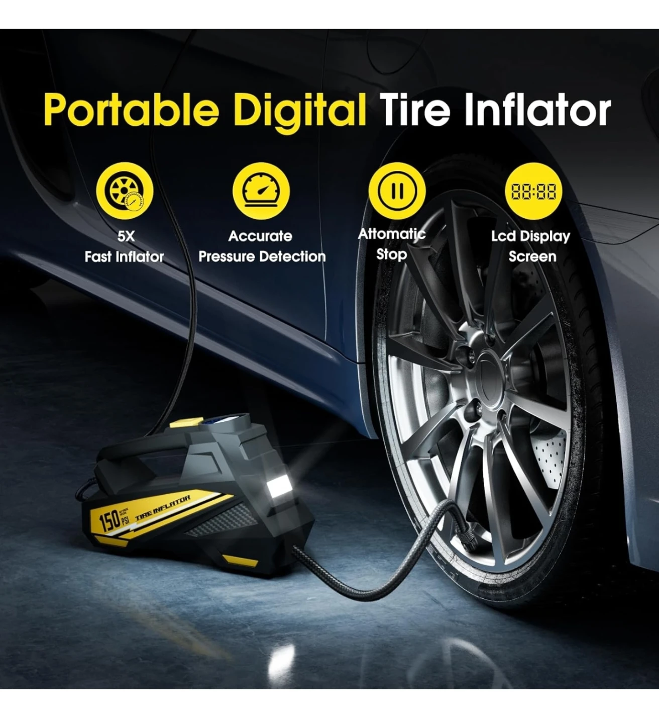 Tire Inflator Portable Air Compressor - photo 4