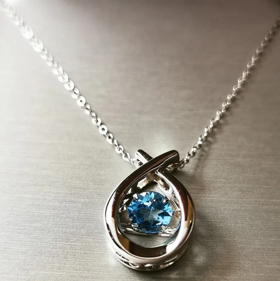 Blue Gemstone Pendant Necklace