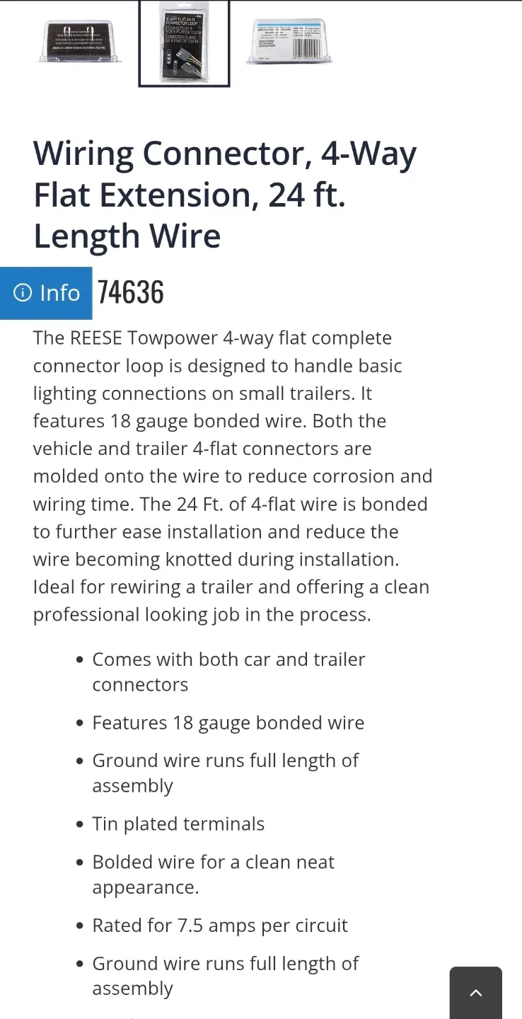 Brand New Wiring Connector, 4-Way Flat Extension, 24 ft. Length image indicator(4)