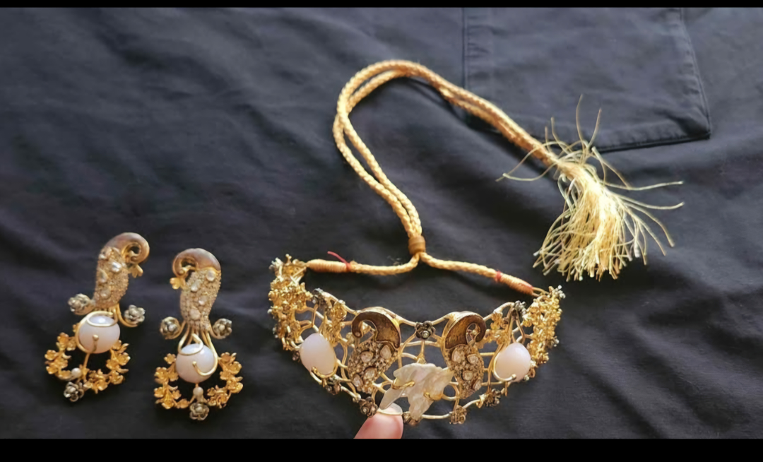 Gold-tone Necklace & Earrings Set