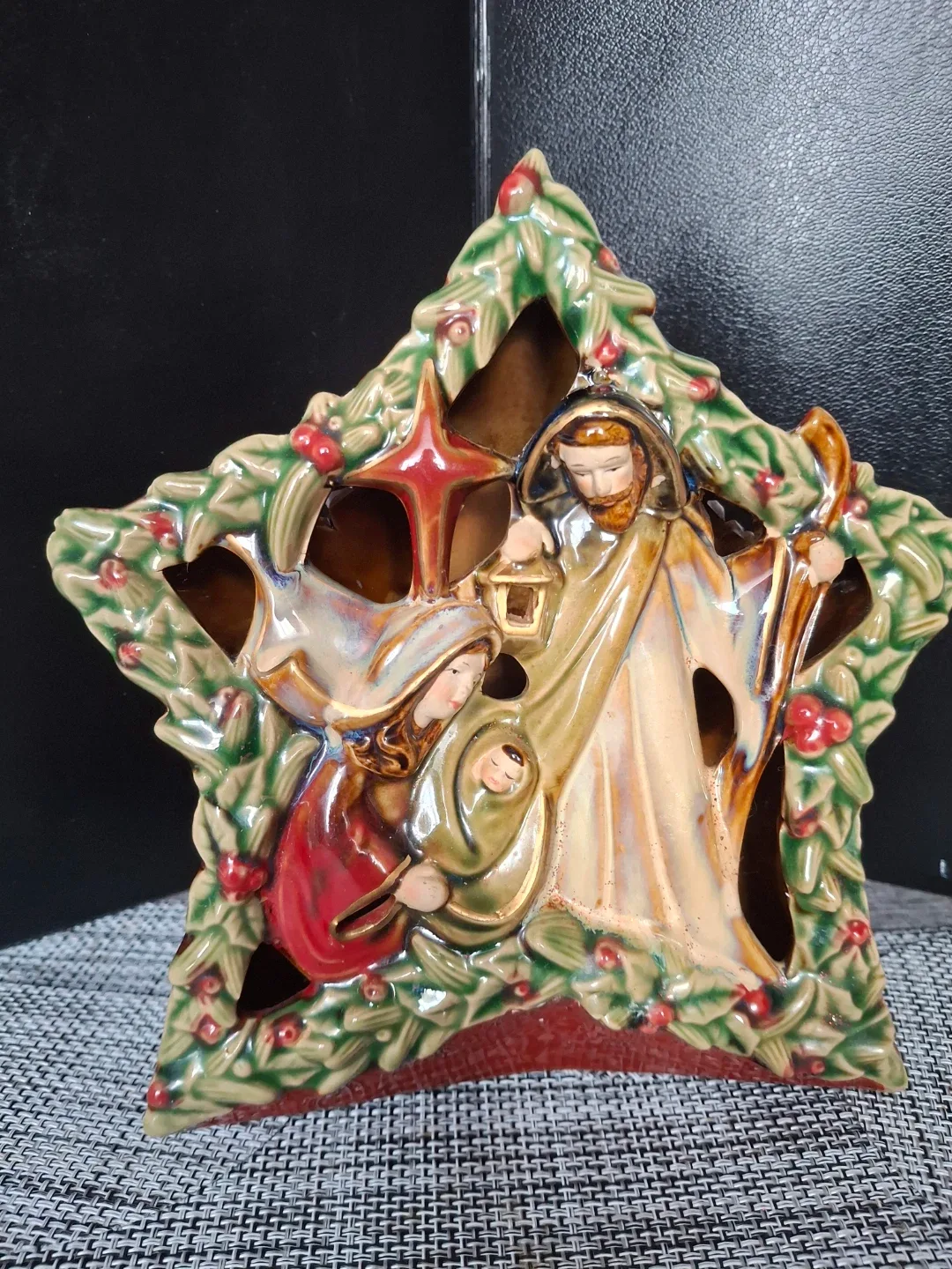 Nativity Scene Star Shaped Ceramic Decoration