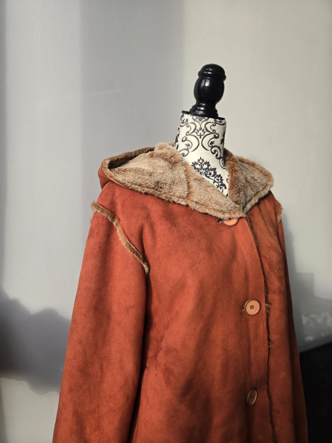 Orange Sherling Hooded Sweater - photo 3