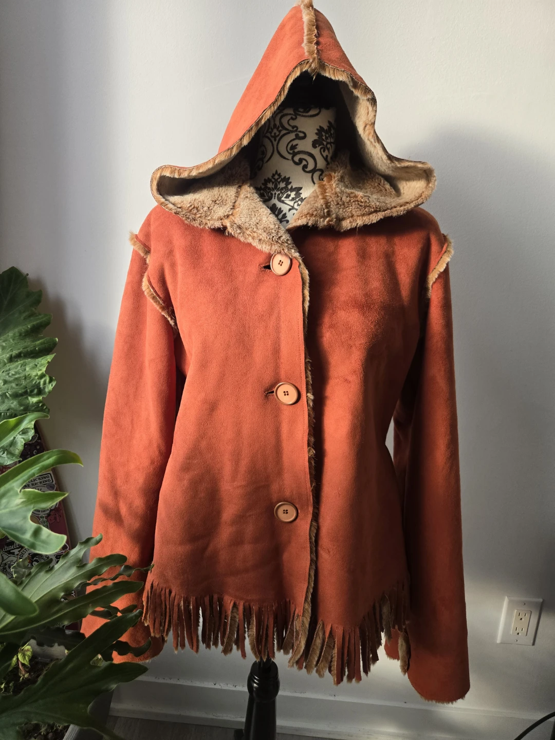 Orange Sherling Hooded Sweater - photo 4