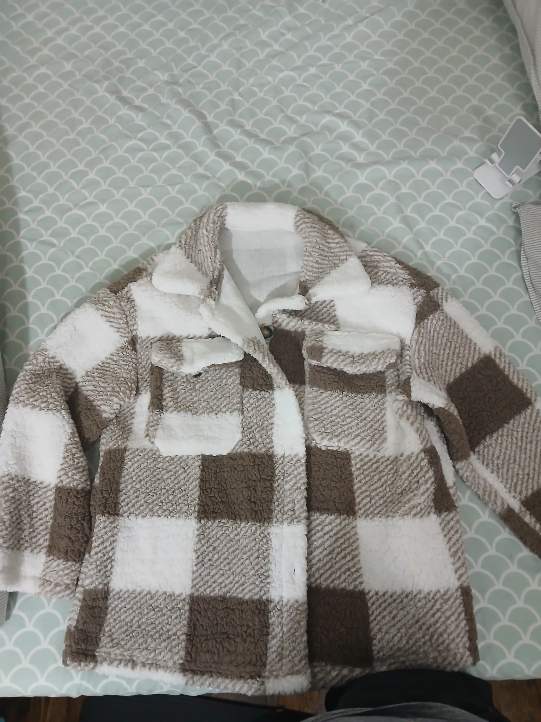 Brown & White Plaid Shacket