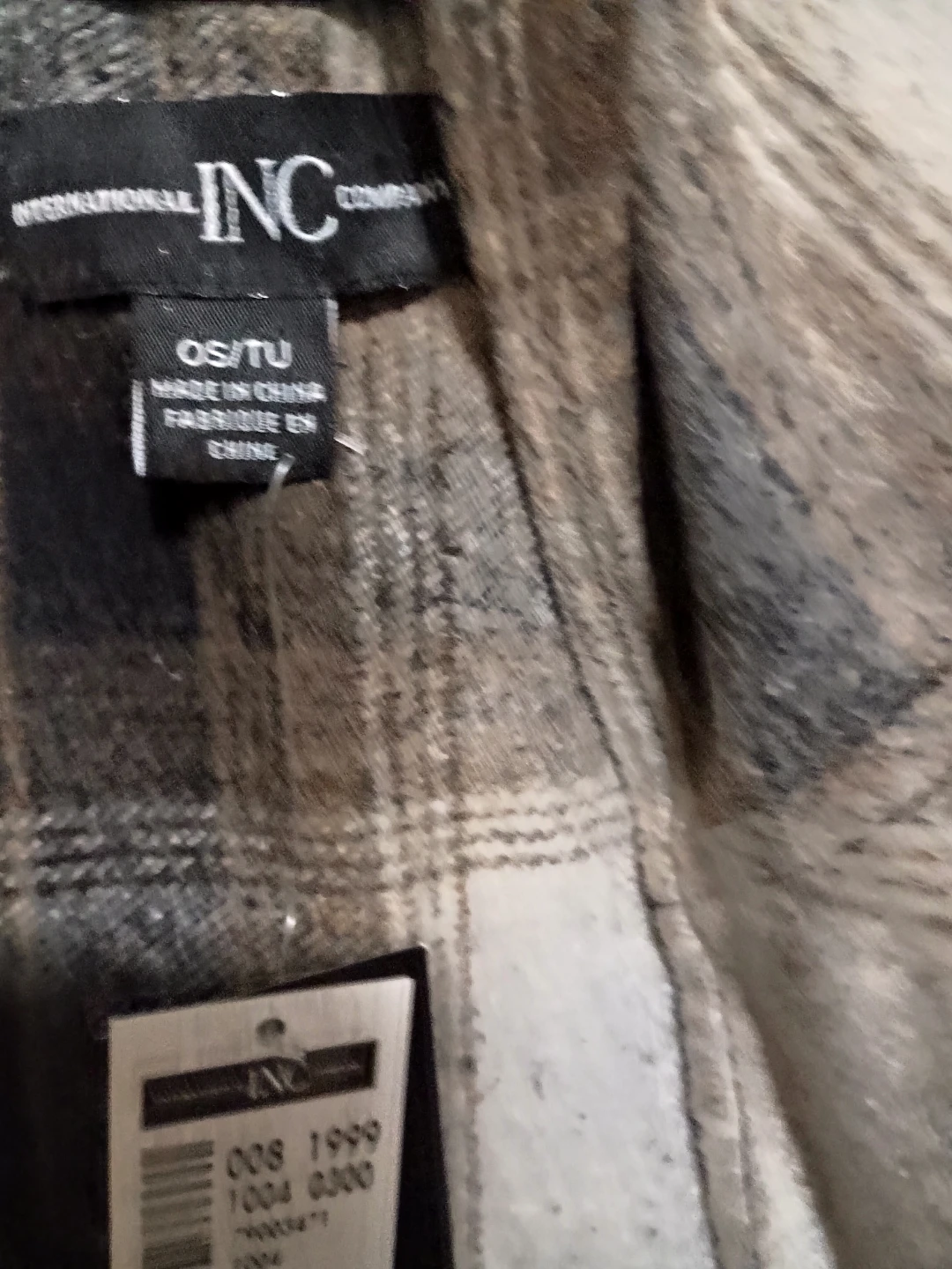 INC International Concepts Plaid Poncho - OS