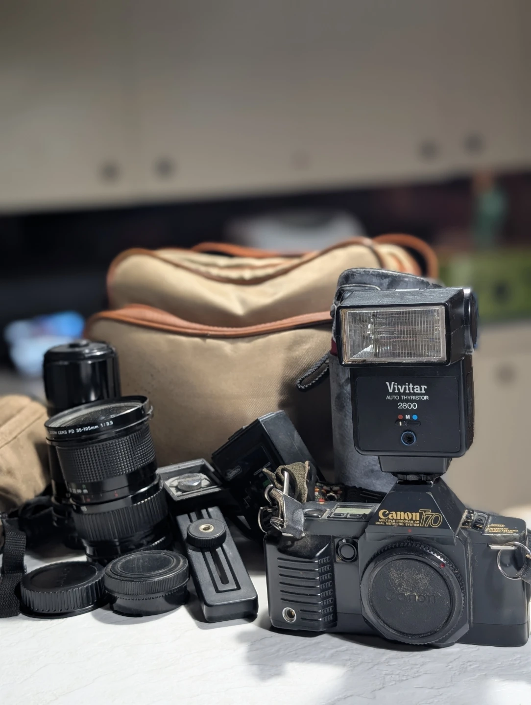 Canon T70 Vintage Camera w/ Accessories