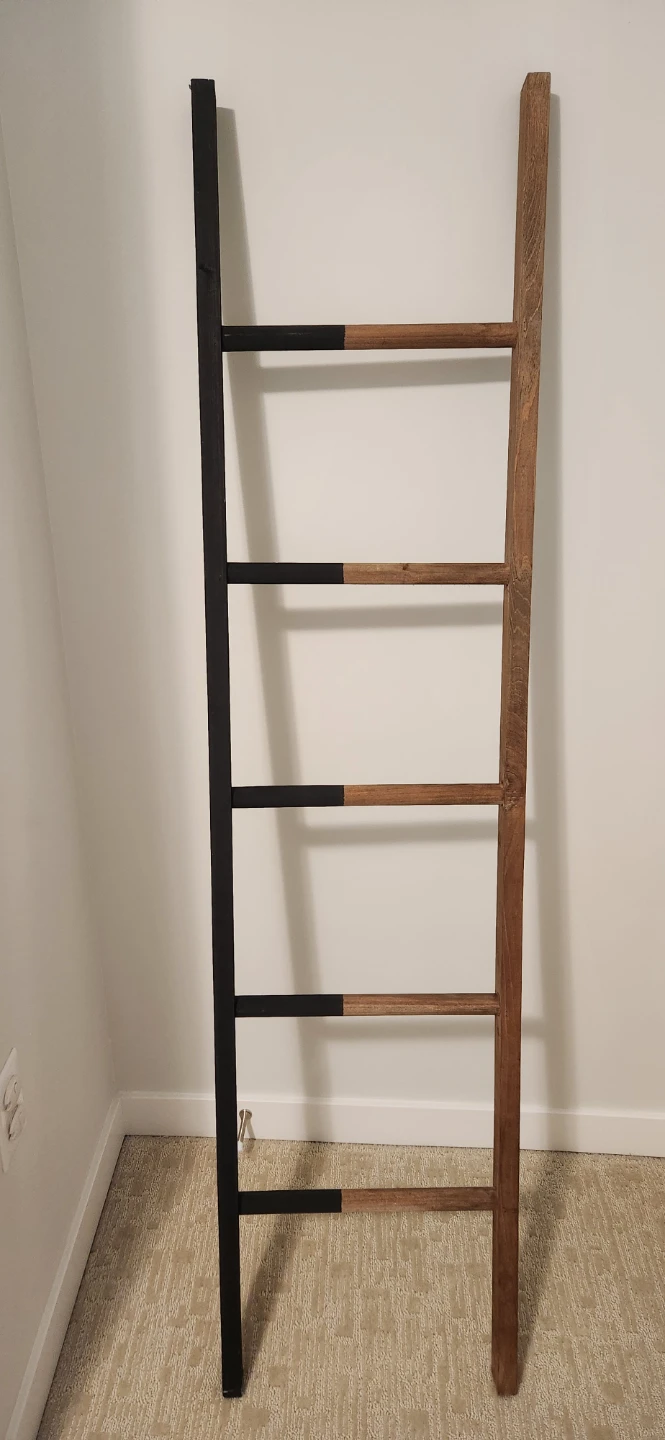 Decorative Blanket Ladder - Black & Wood - photo 2