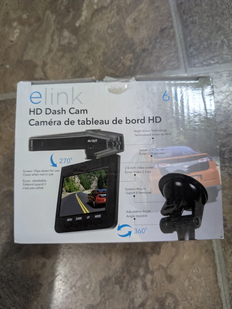 eLink 2.5" HD Dash Cam - New in Box