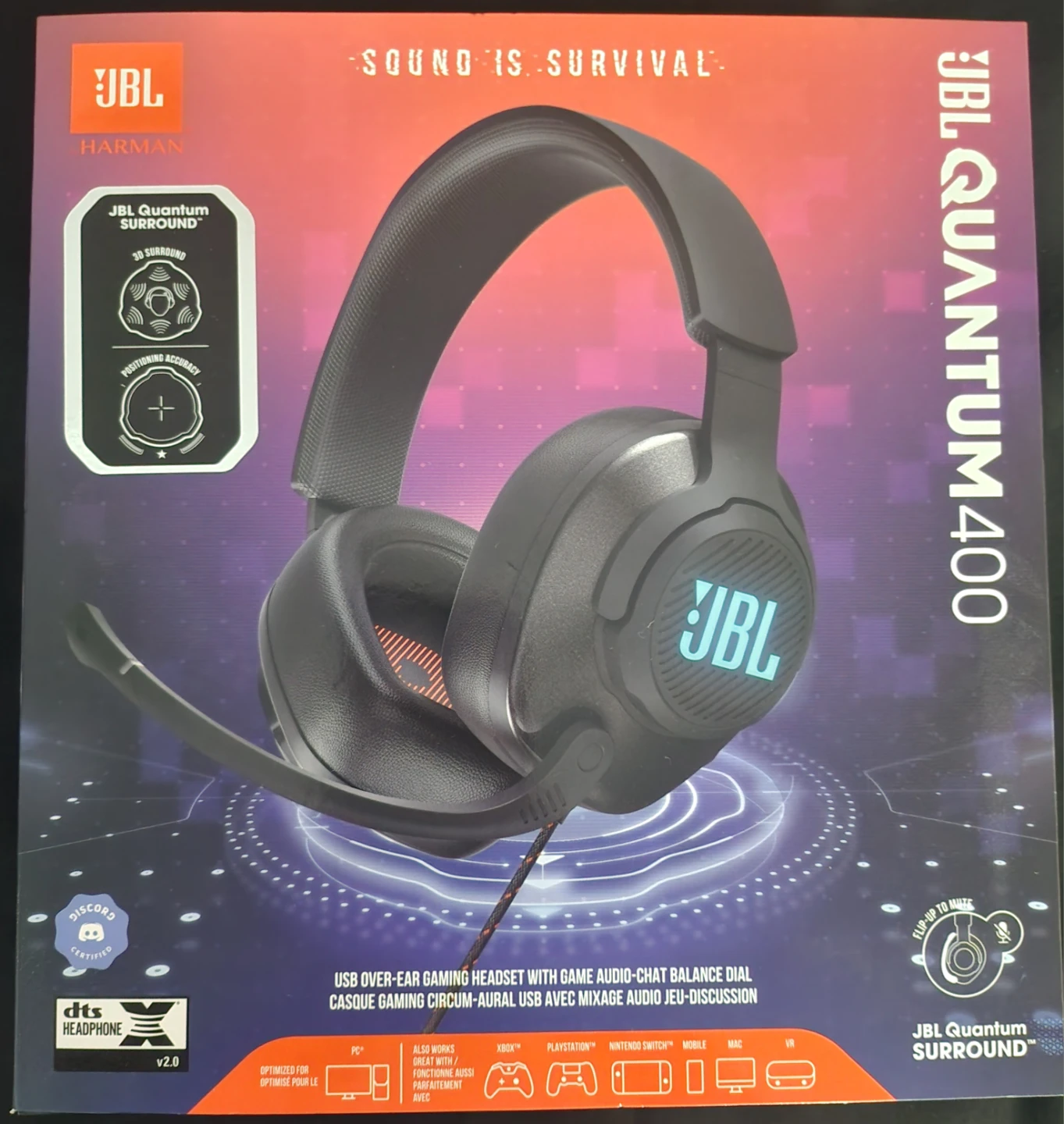 JBL Quantum 400 Wired Gaming Headset - Open Box