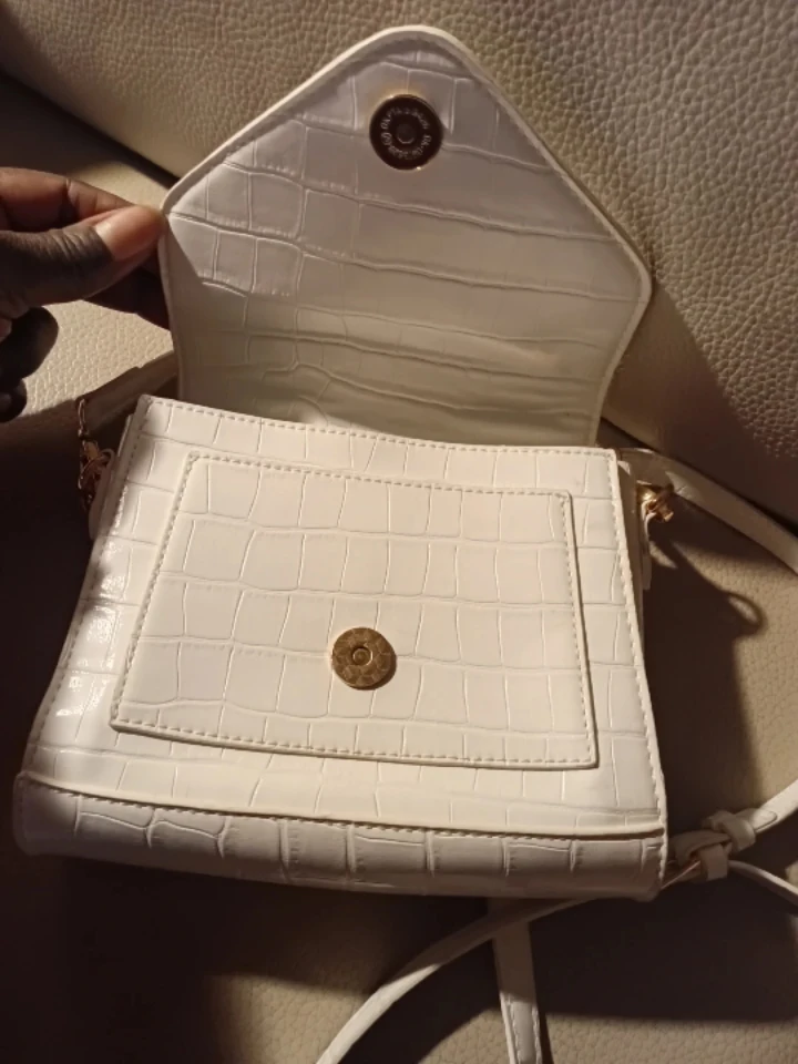 White Croc Embossed Crossbody Bag - photo 3