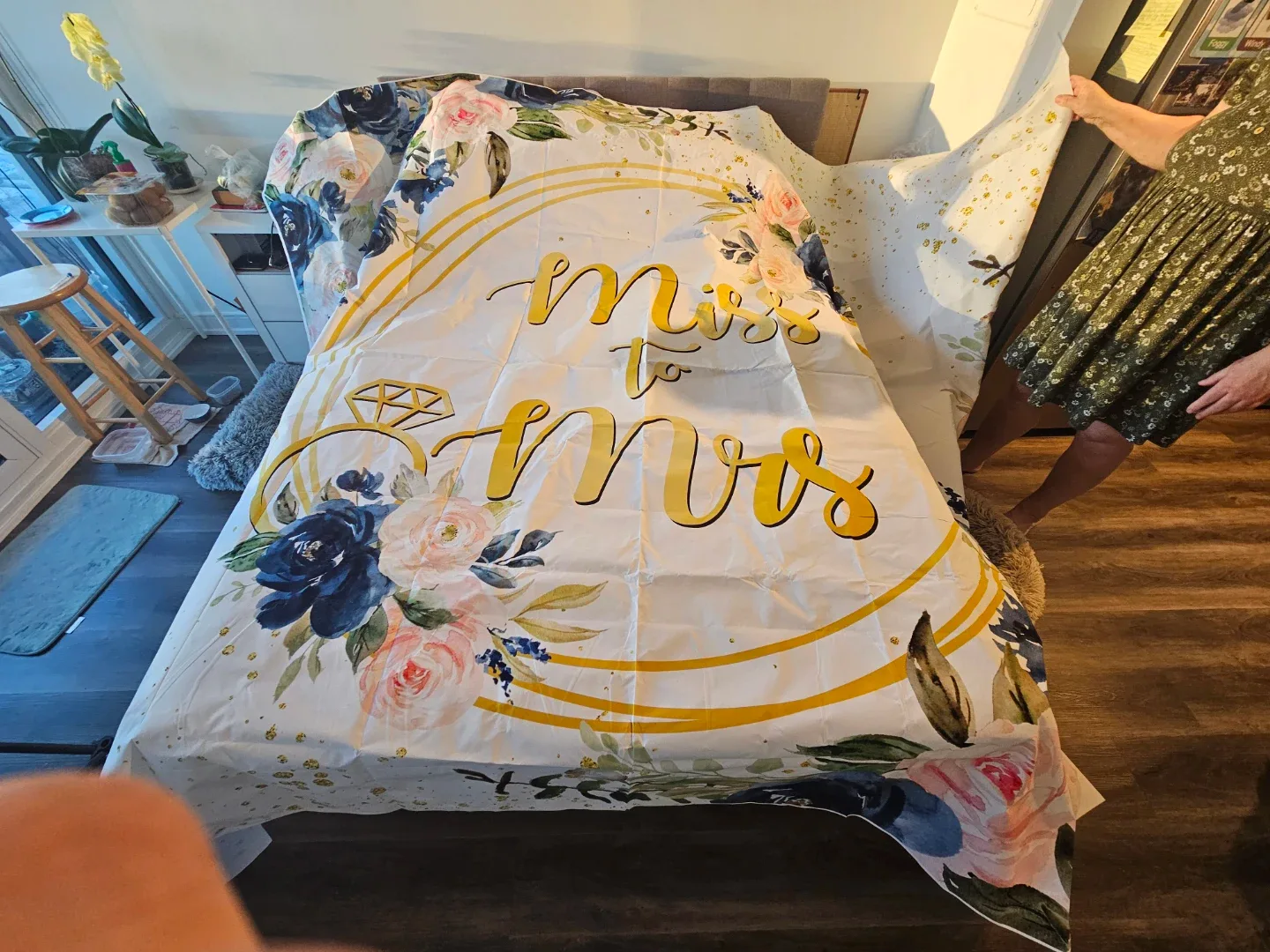 Decorative backdrop for a bachelorette party or wedding event.