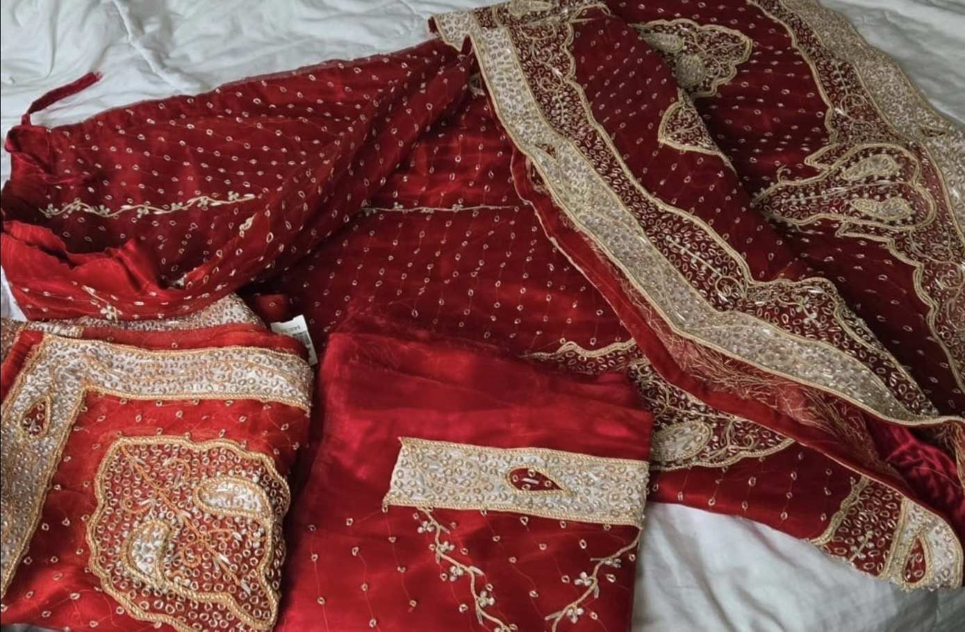 Red & Gold Lehenga Choli Set - photo 2