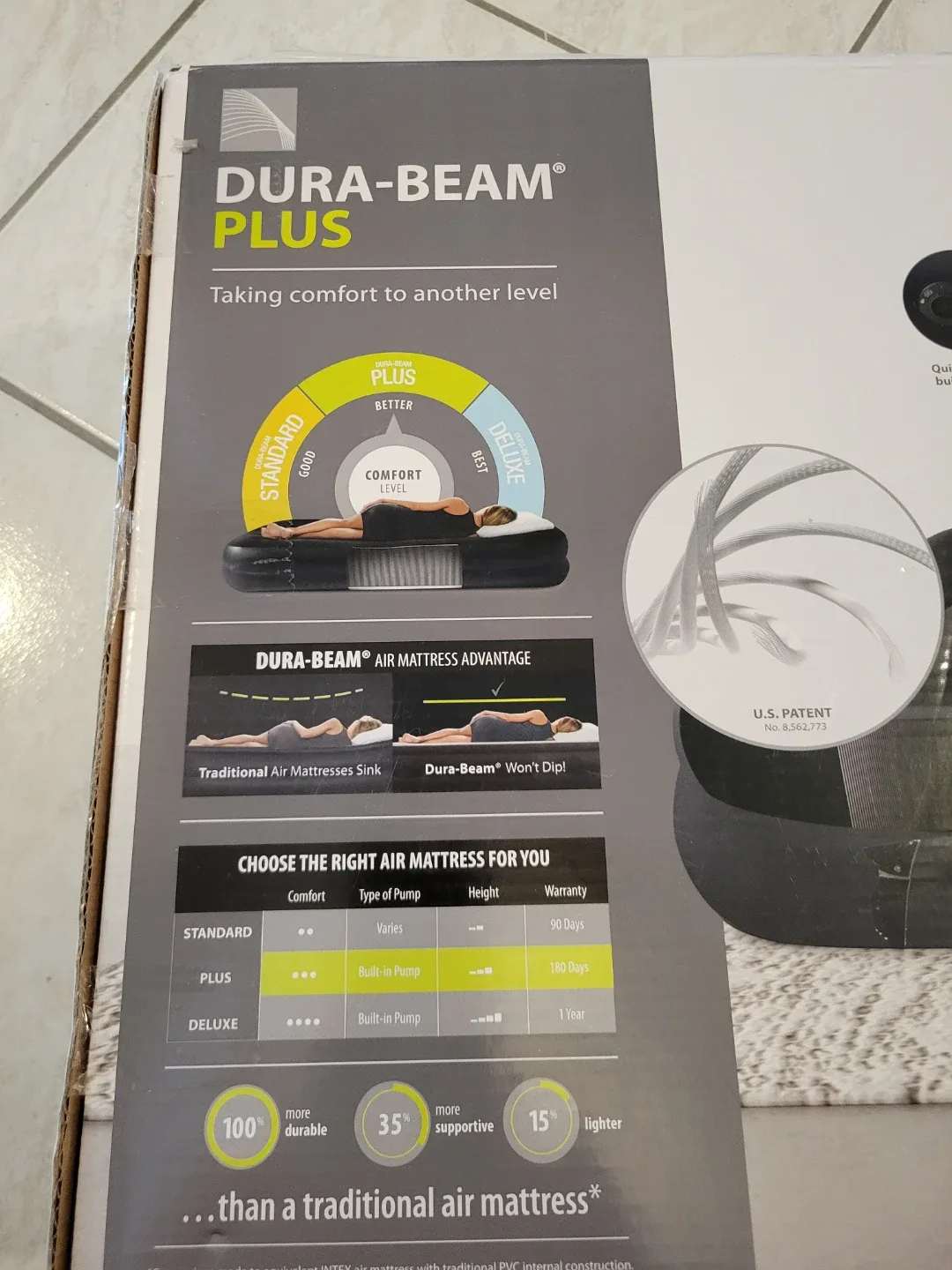 INTEX Dura-Beam Queen Air Mattress with Pump image indicator(6)