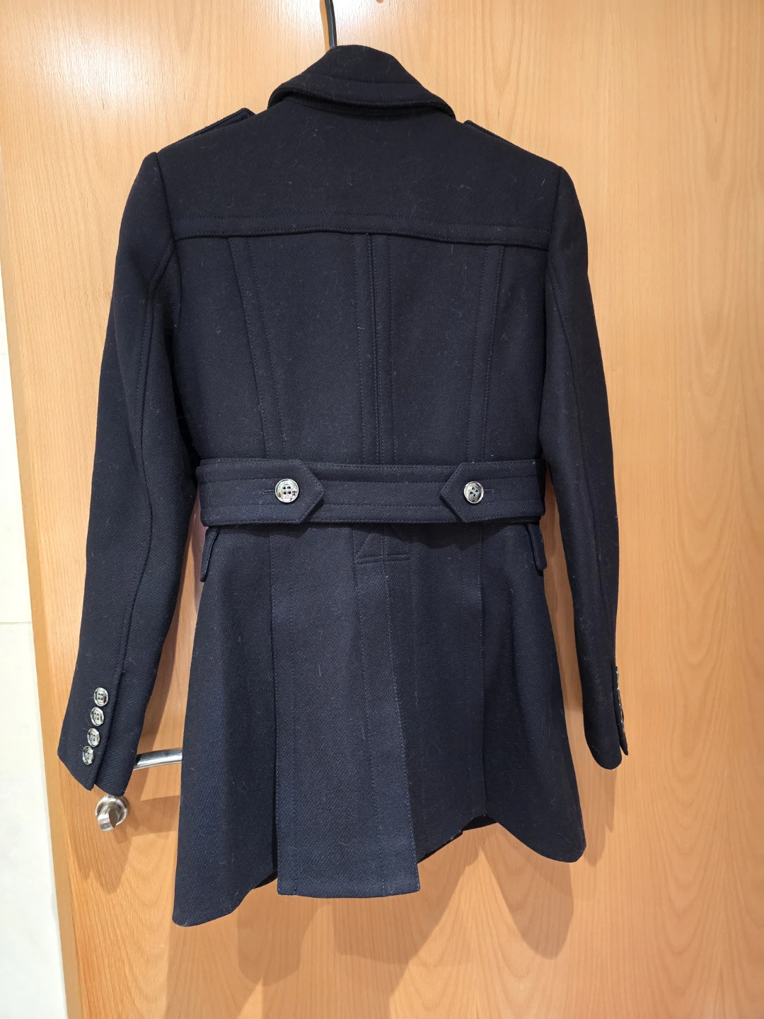 Burberry Brit Black Wool Blend Pea Coat