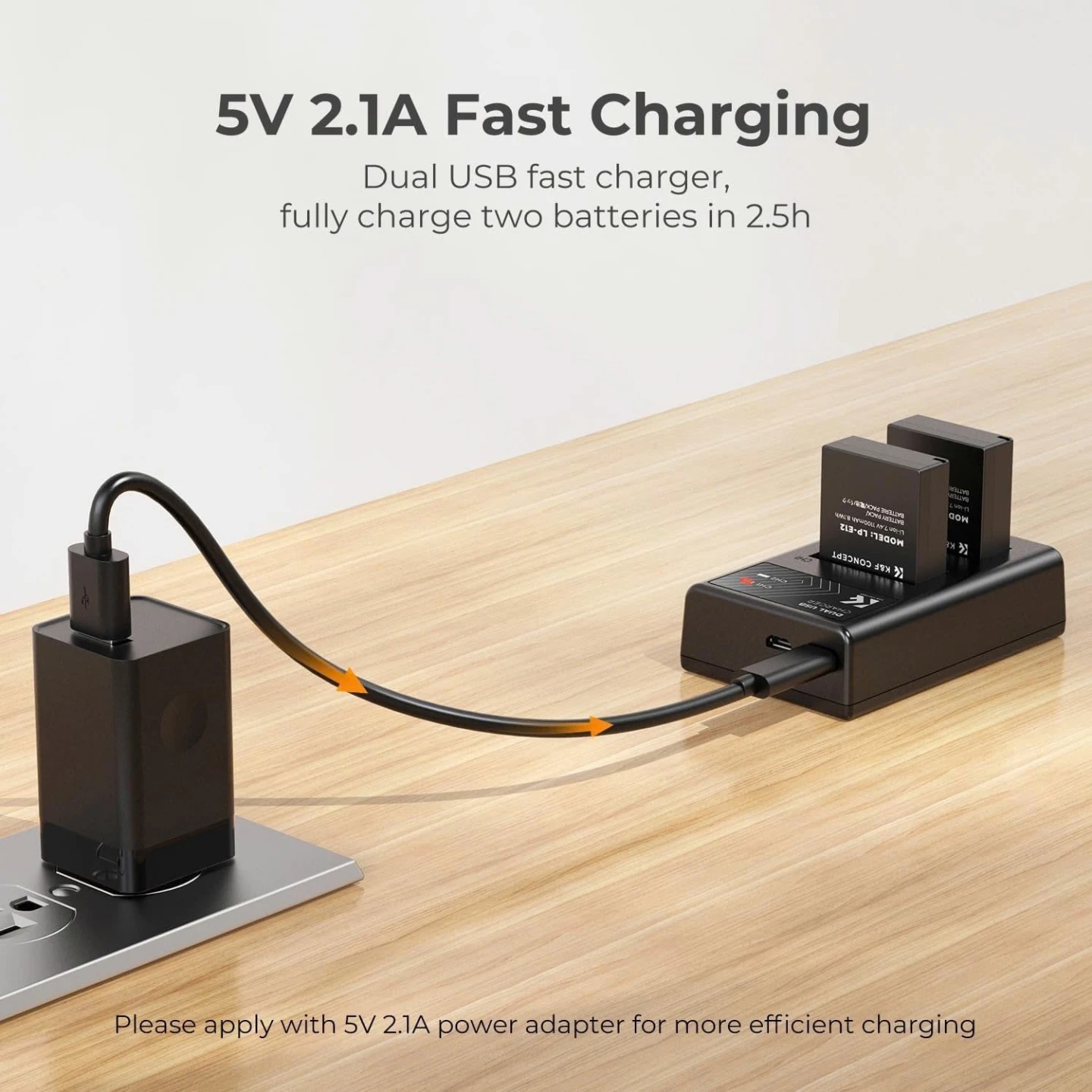 K&F Concept Dual USB Camera Battery Charger - photo 2