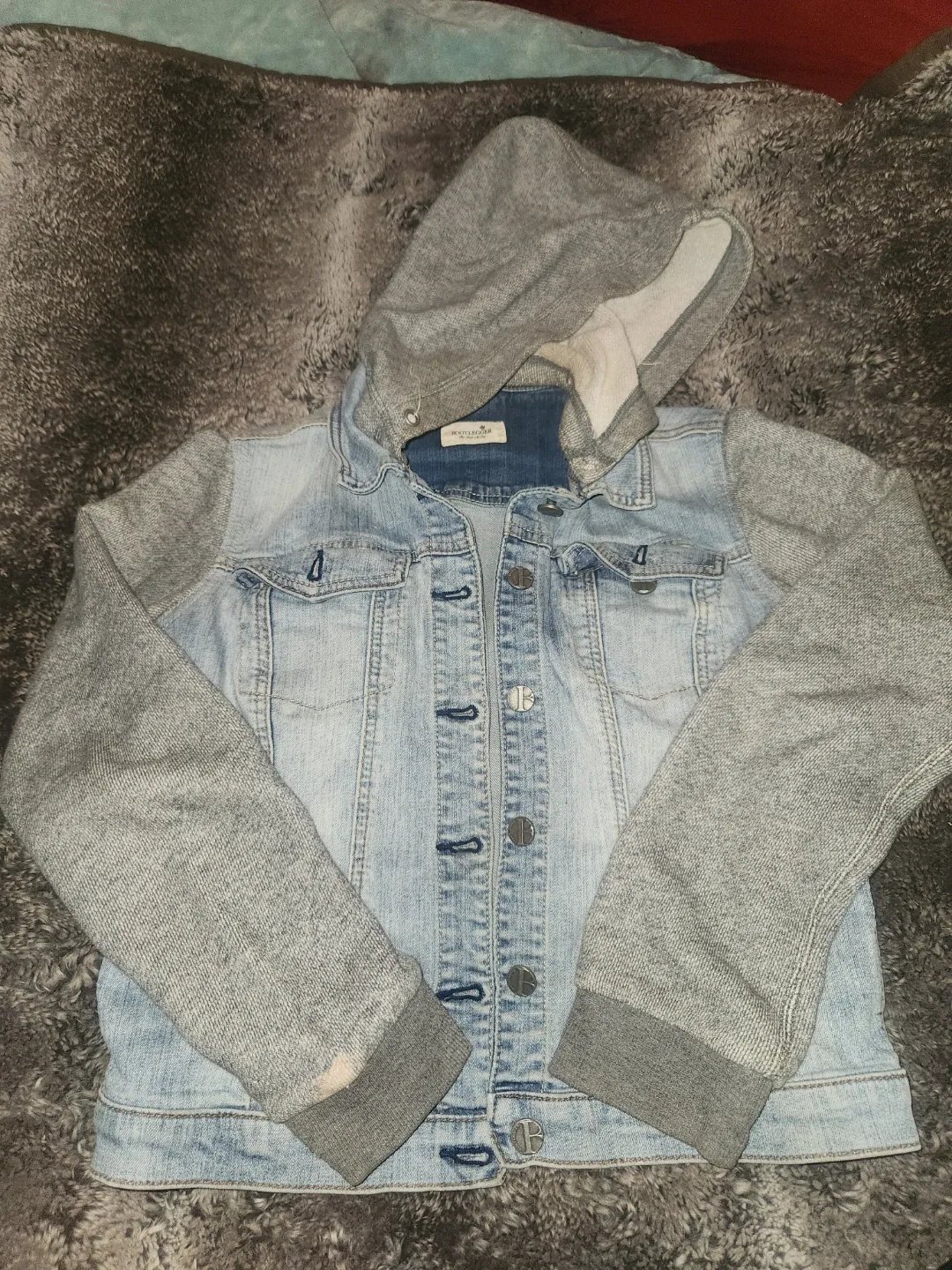 Bootlegger Denim Jacket with Hood - Size Small