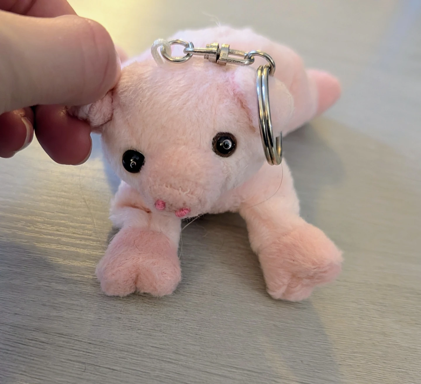 Pink Plush Pig Keychain - photo 2