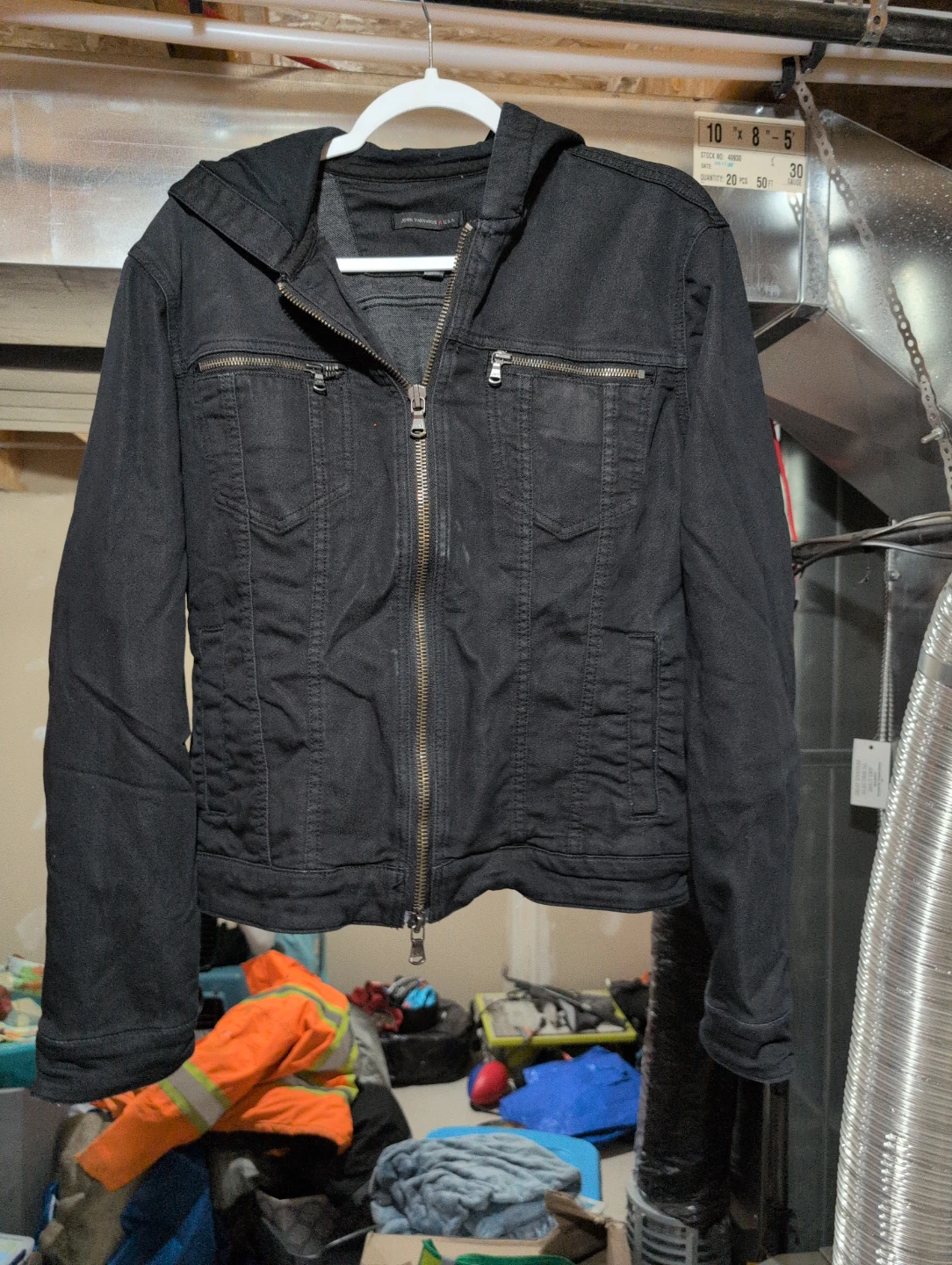John Varvatos Black Hooded Jacket